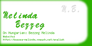 melinda bezzeg business card